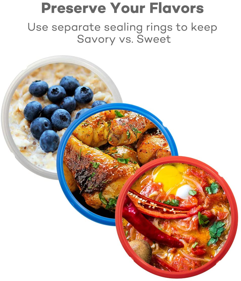 Goldlion Sealing Ring Compatible with Ninja Foodi 5 Quart 6.5 Quart and 8 Quart Silicone Gasket Accessories Rubber Sealer Replacement for Pressure Cooker and Air Fryer, Pack of 3