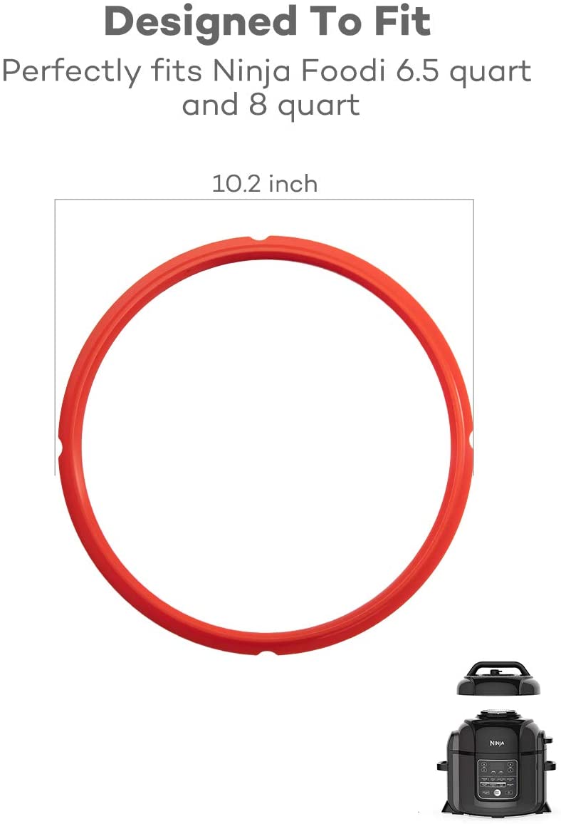 Goldlion Sealing Ring Compatible with Ninja Foodi 5 Quart 6.5 Quart and 8 Quart Silicone Gasket Accessories Rubber Sealer Replacement for Pressure Cooker and Air Fryer, Pack of 3