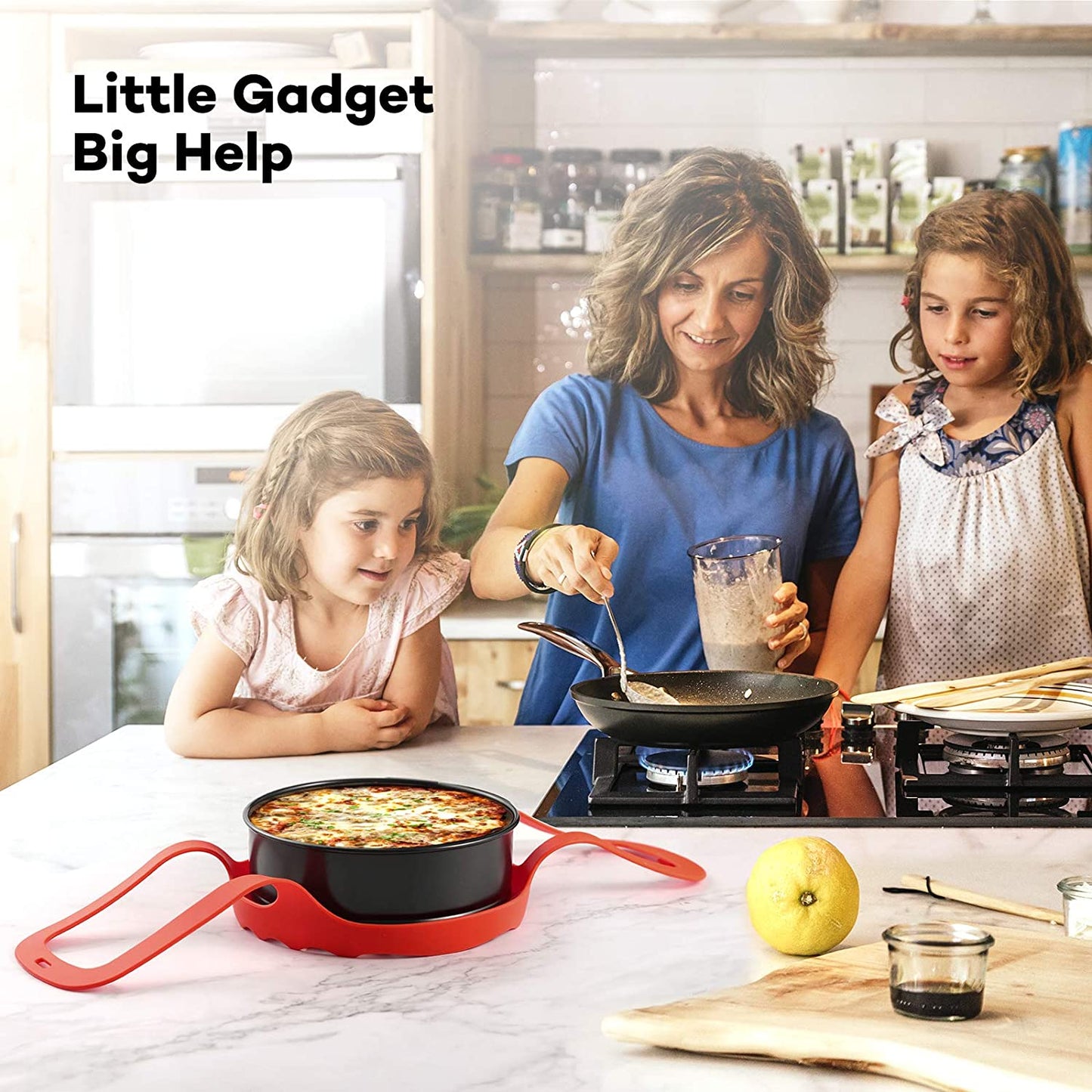 Goldlion Silicone Sling Lifter Accessories Compatible with Instant Pot 6 Qt and 8 Qt, Ninja Foodi 5 Qt / 6.5 Qt / 8 Qt and Other Brand Pressure Cookers, Red