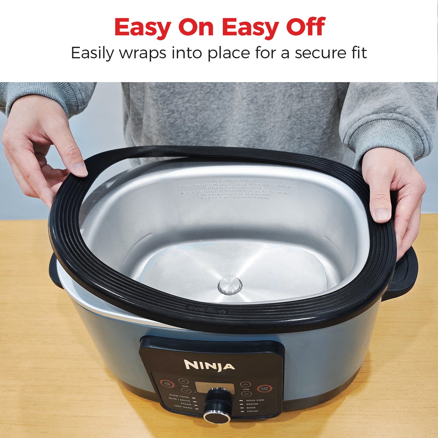 Goldlion Silicone Base Cover Compatible with Ninja Foodi Possiblecooker Pro - Heat-Resistant Anti-Burn Accessories for Ninja Crockpot Slow Cooker