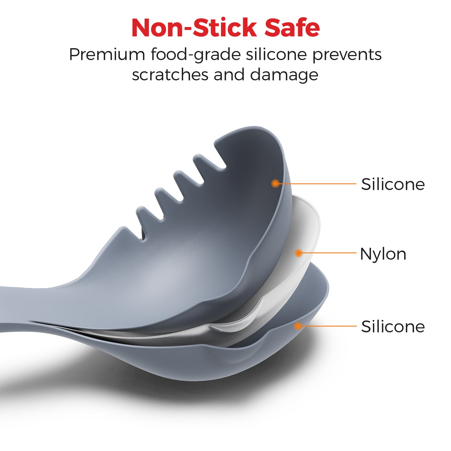 Goldlion Silicone Spoon Soup Ladle for Cooking, Mixing & Serving - Non-Stick Cookware Safe - Compatible with Ninja Crockpot Slow Cooker Foodi Possiblecooker Pro and More