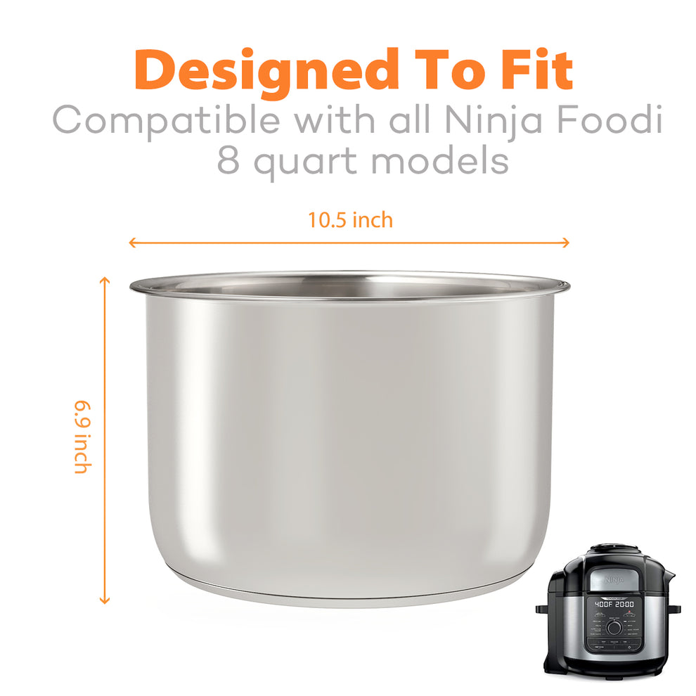 Goldlion Stainless Steel Inner Pot Compatible with Ninja Foodi 8 Quart