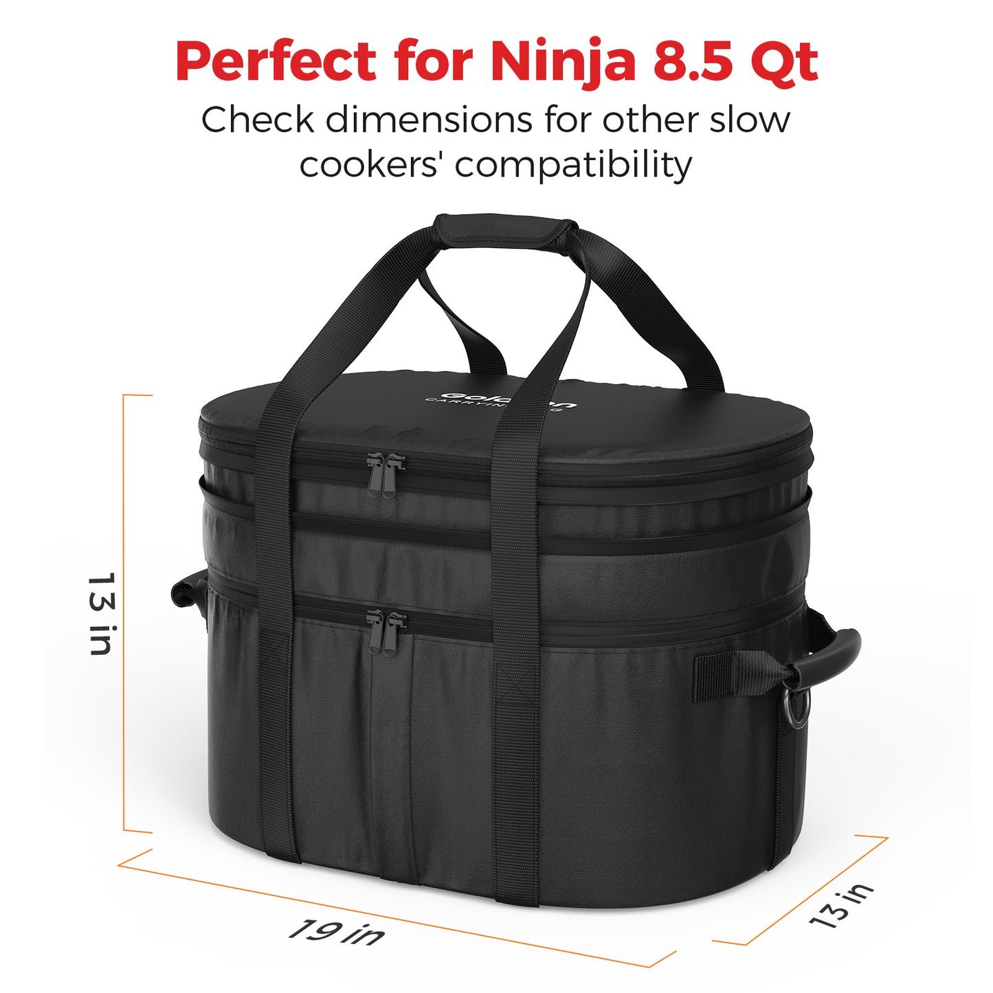 Goldlion Carrying Bag Compatible with Ninja Crockpot Slow Cooker - Portable Travel Carrier Case - Accessories for Ninja Foodi Possiblecooker Pro 8.5 Qt